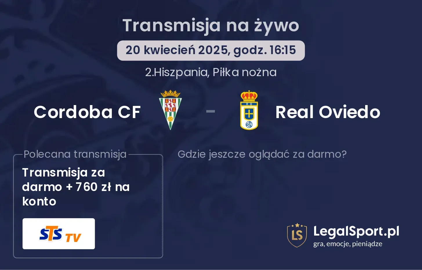 Cordoba CF - Real Oviedo gdzie oglądać transmisję?