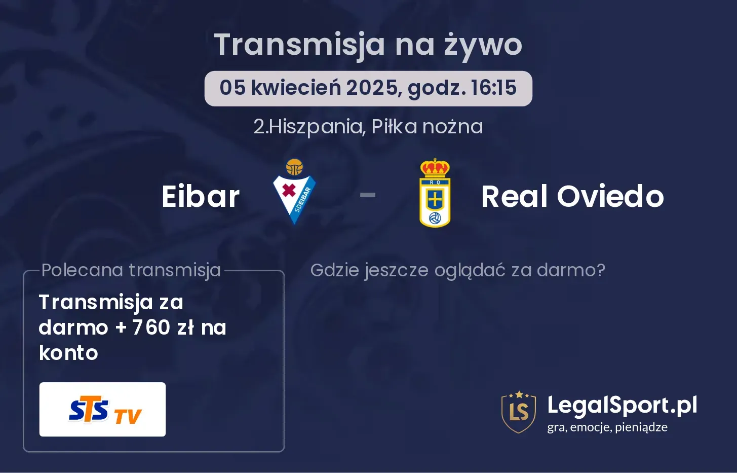 Eibar - Real Oviedo gdzie oglądać?