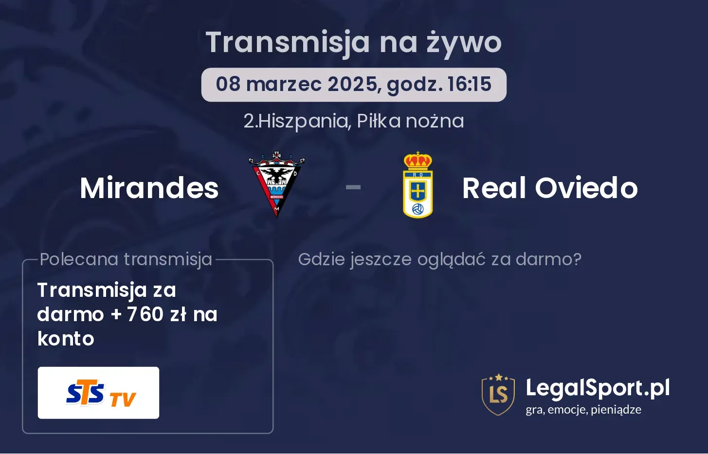 Mirandes - Real Oviedo gdzie oglądać?