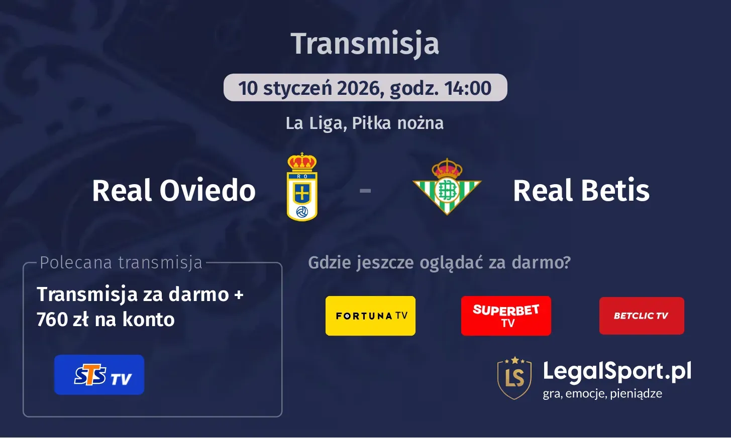 Real Oviedo - Real Betis Transmisje