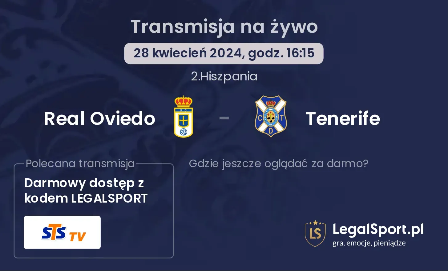 Real Oviedo - Tenerife transmisja na żywo