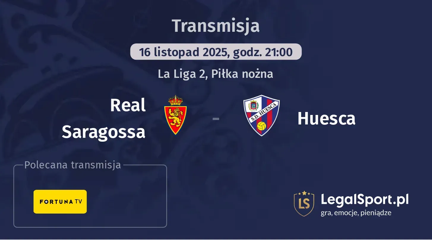 Real Saragossa - Huesca Transmisje