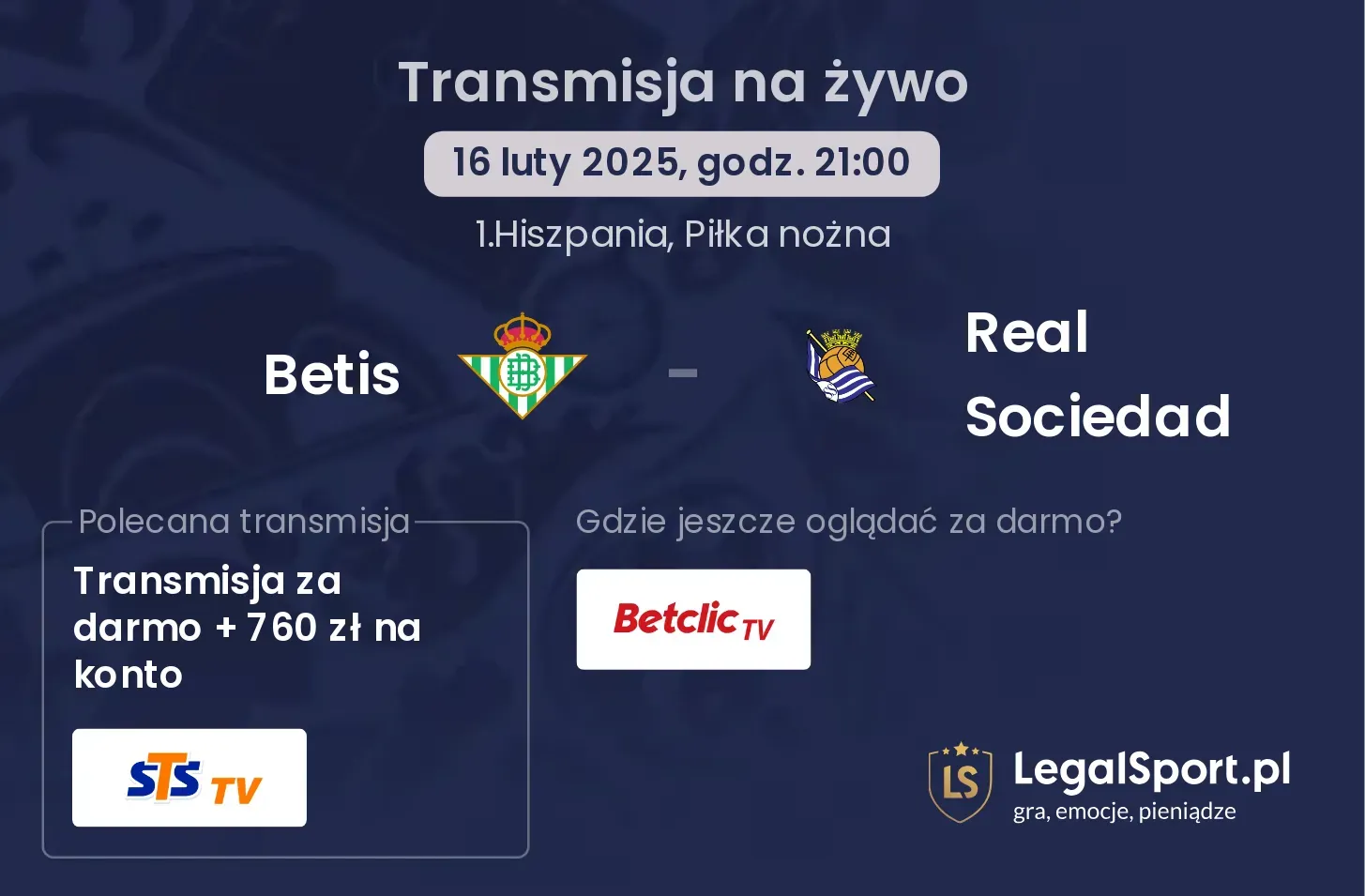Real Sociedad - Betis transmisja na żywo