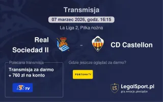 Real Sociedad II - CD Castellon gdzie oglądać? (07.03)