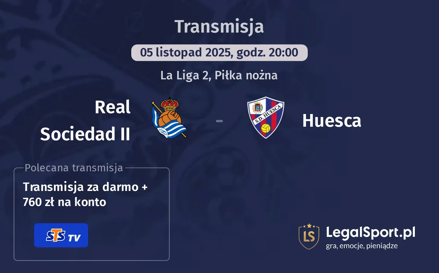 Real Sociedad II - Huesca Transmisje