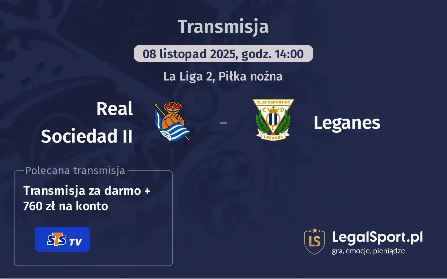 Real Sociedad II - Leganes Transmisje