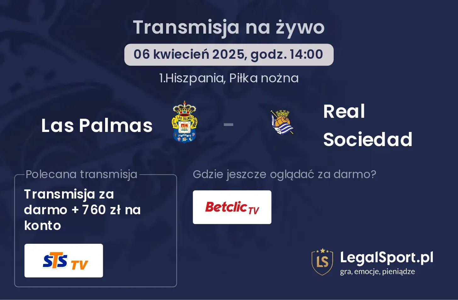 Las Palmas - Real Sociedad gdzie oglądać?