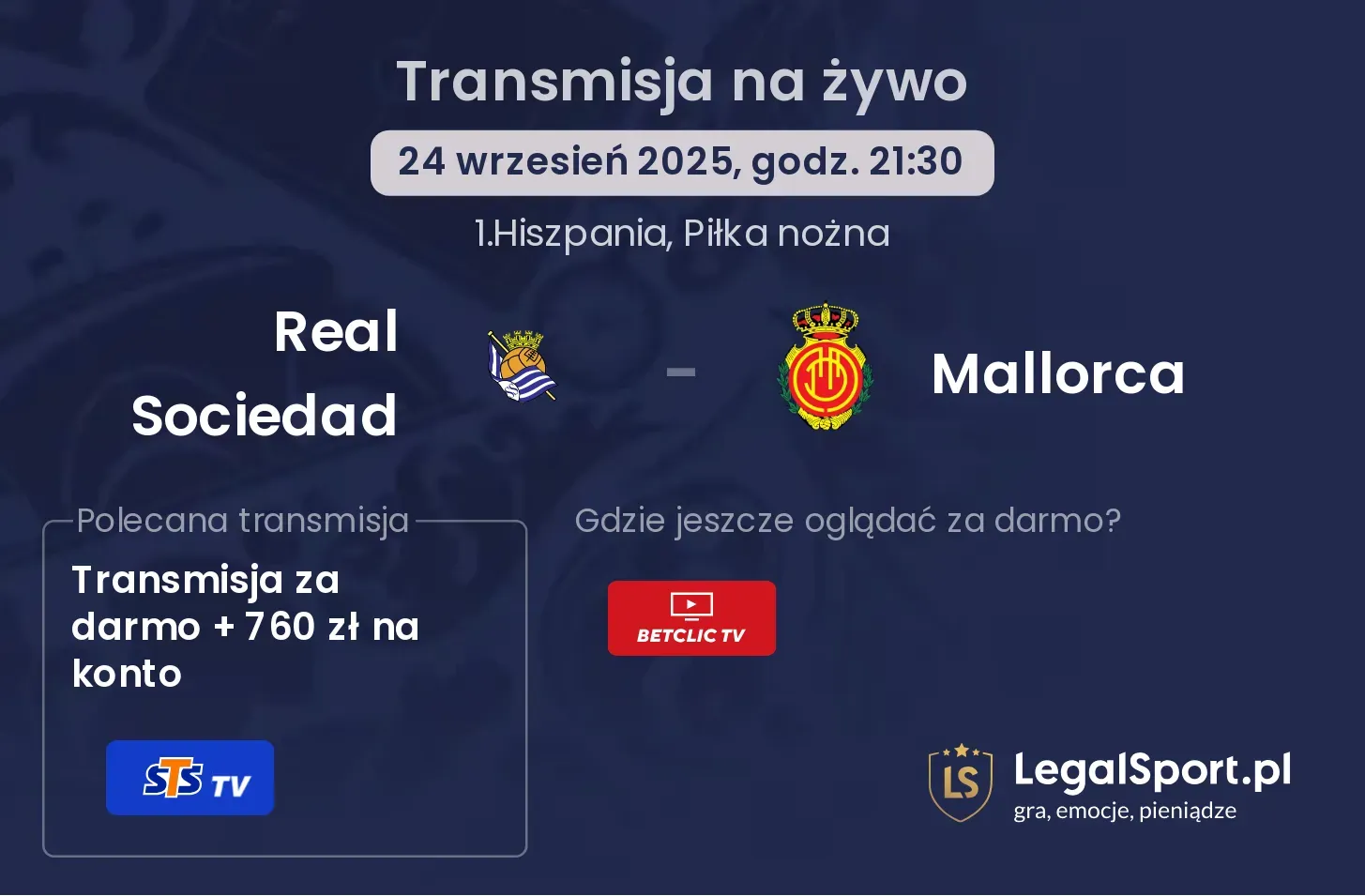 Real Sociedad - Mallorca transmisja na żywo