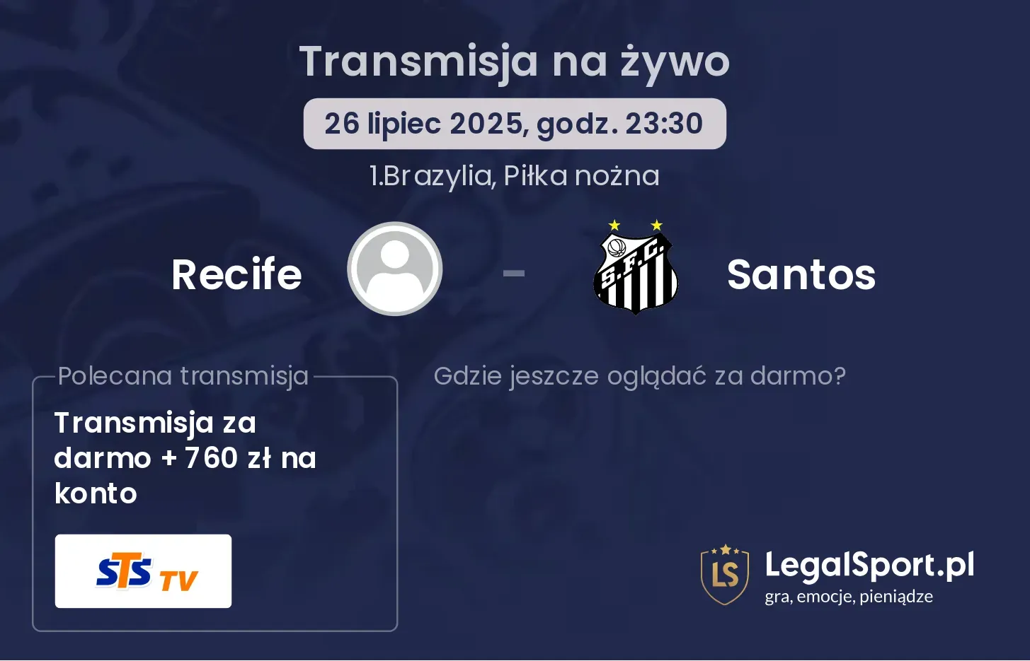 Recife - Santos gdzie oglądać?