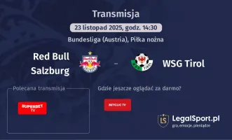 Red Bull Salzburg - WSG Tirol gdzie oglądać? (23.11)