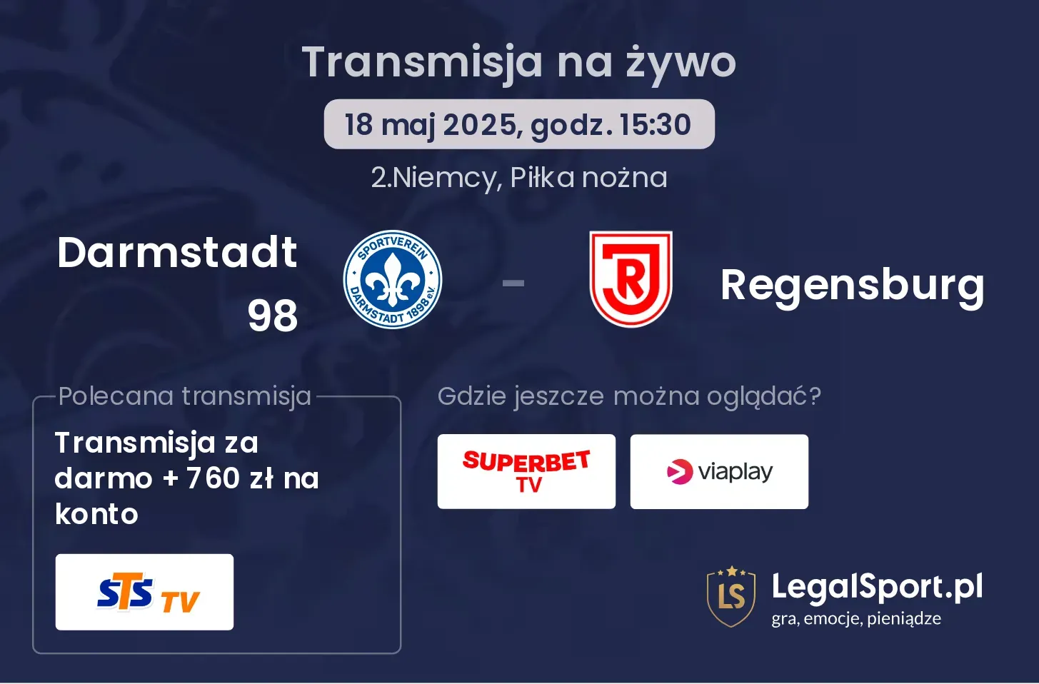 Darmstadt 98 - Regensburg gdzie oglądać?