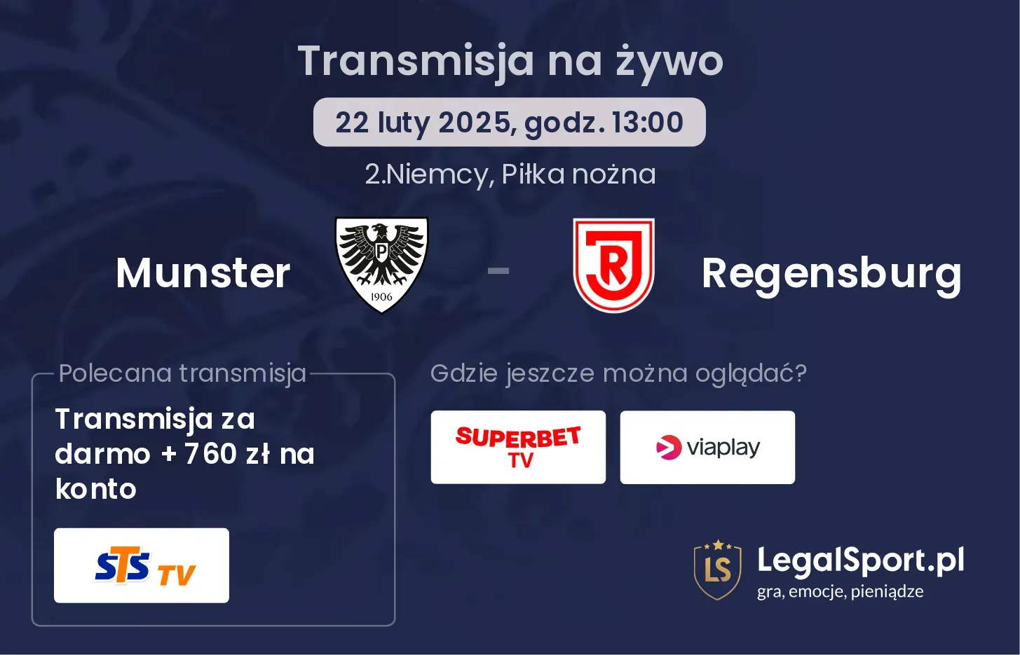 Munster - Regensburg gdzie oglądać?