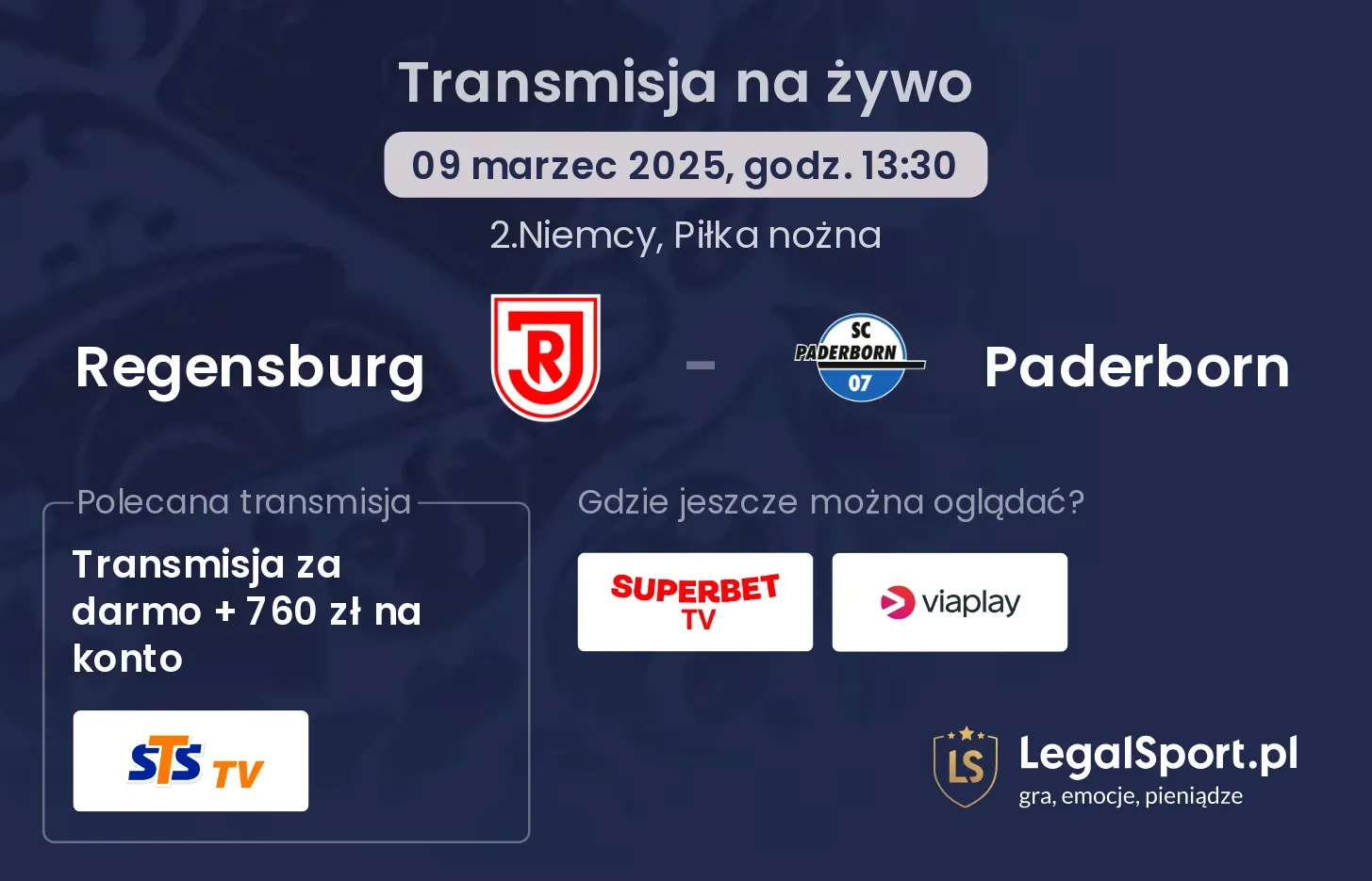 Regensburg - Paderborn gdzie oglądać?