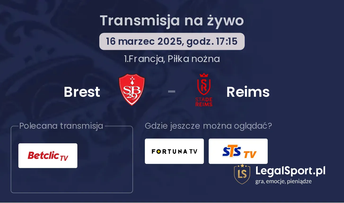 Brest - Reims gdzie oglądać?
