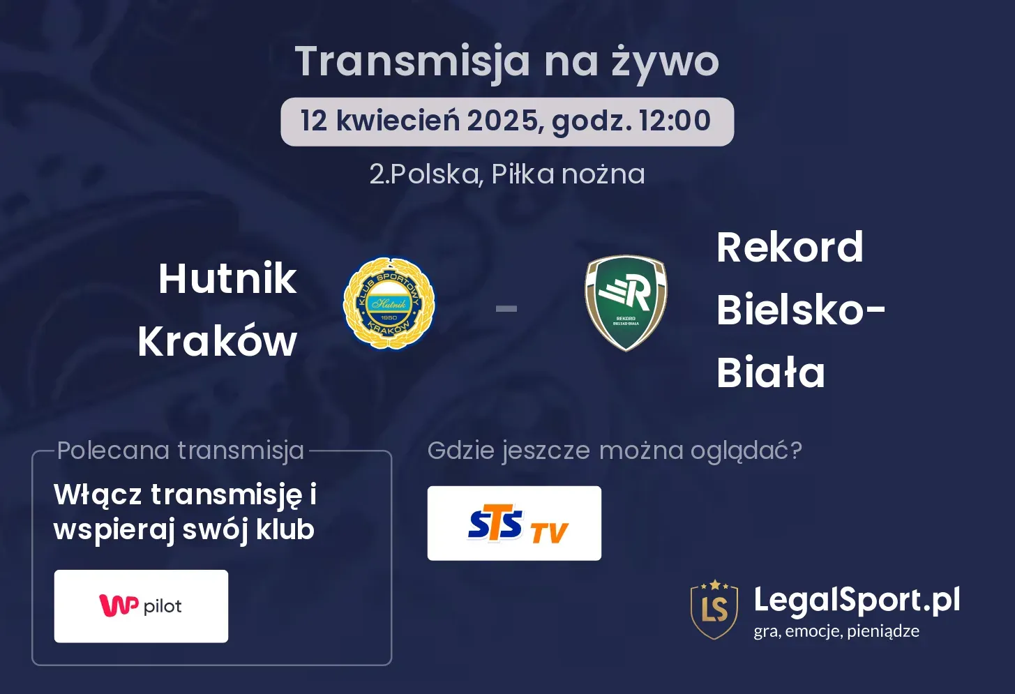 Hutnik Kraków - Rekord Bielsko-Biała gdzie oglądać?