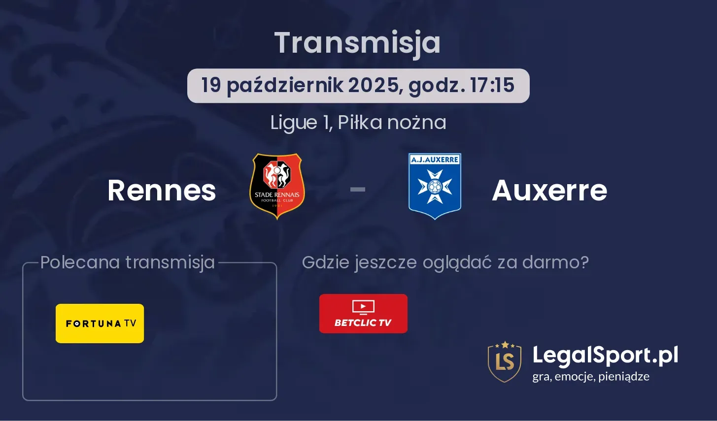 Rennes - Auxerre Transmisje