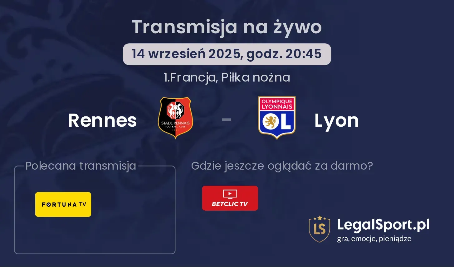 Rennes - Lyon transmisja na żywo