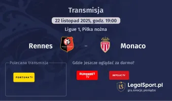 Rennes - Monaco gdzie oglądać? (22.11)