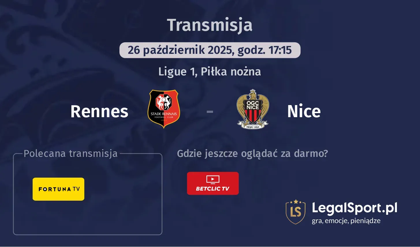 Rennes - Nice Transmisje