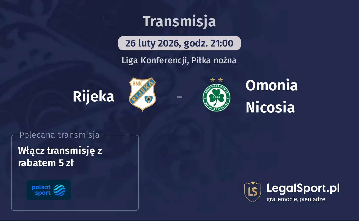Rijeka - Omonia Nicosia Transmisje