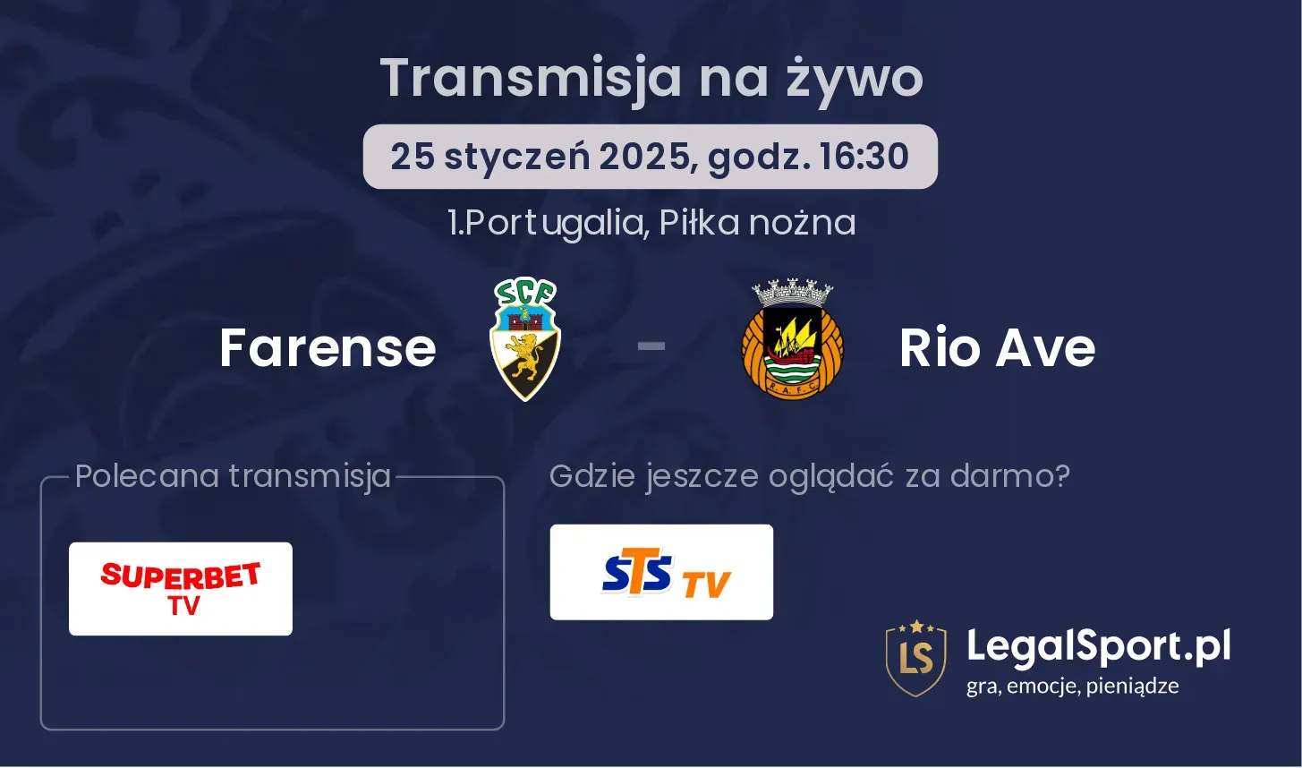 Farense - Rio Ave gdzie oglądać?