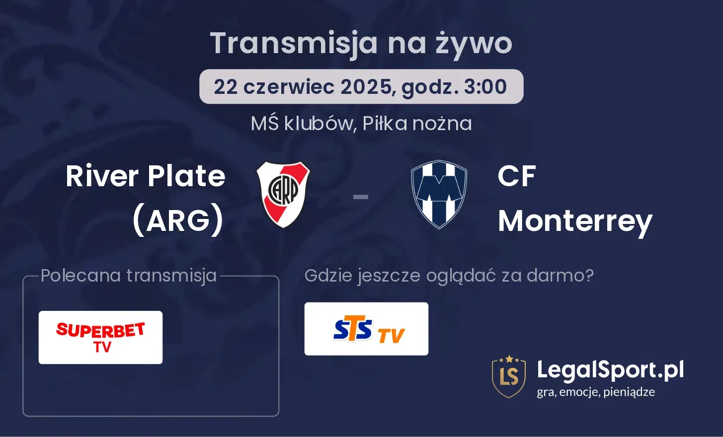 River Plate (ARG) - CF Monterrey gdzie oglądać?