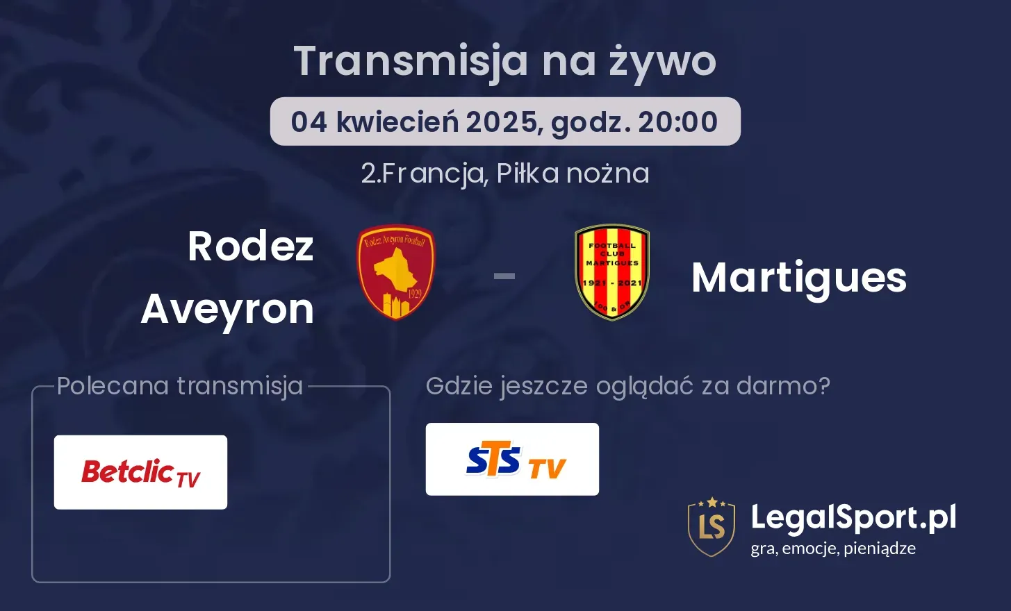 Rodez Aveyron - Martigues gdzie oglądać?