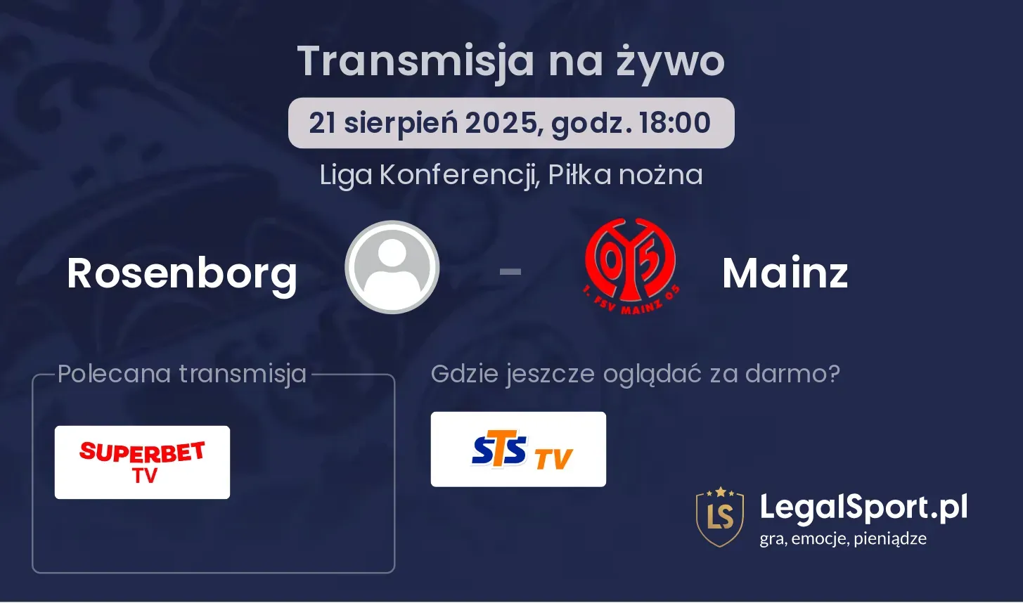 Rosenborg - Mainz transmisja na żywo