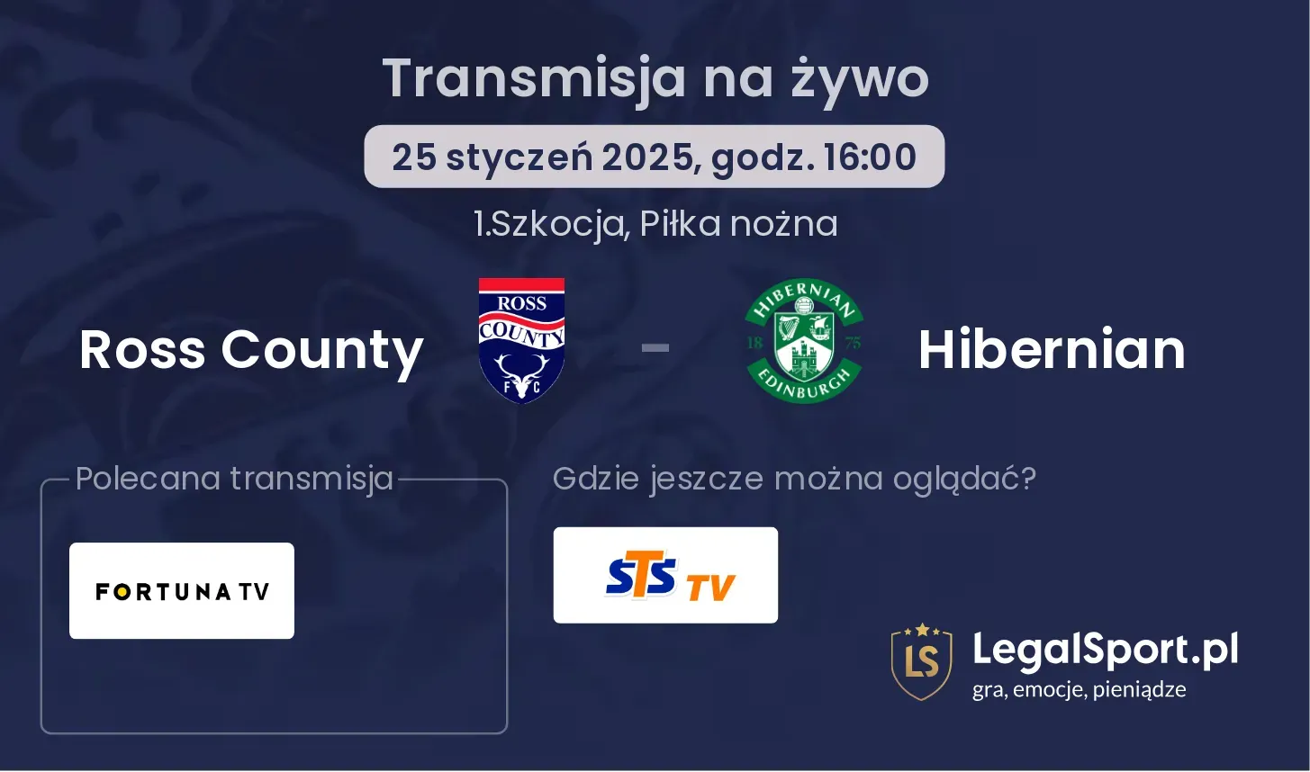 Ross County - Hibernian gdzie oglądać?