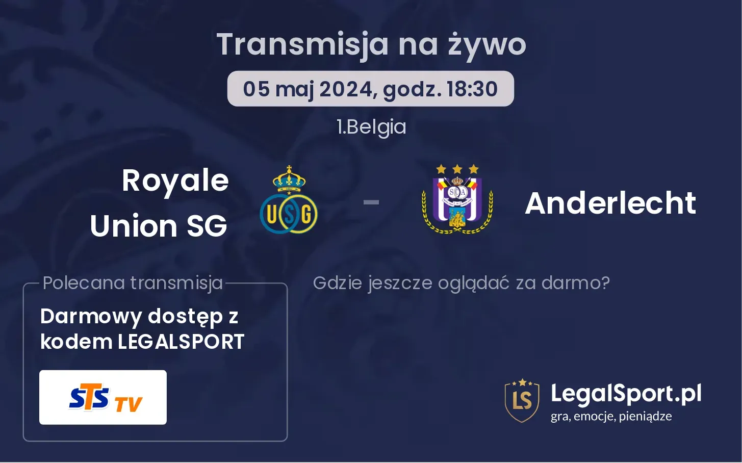 Royale Union SG - Anderlecht transmisja na żywo