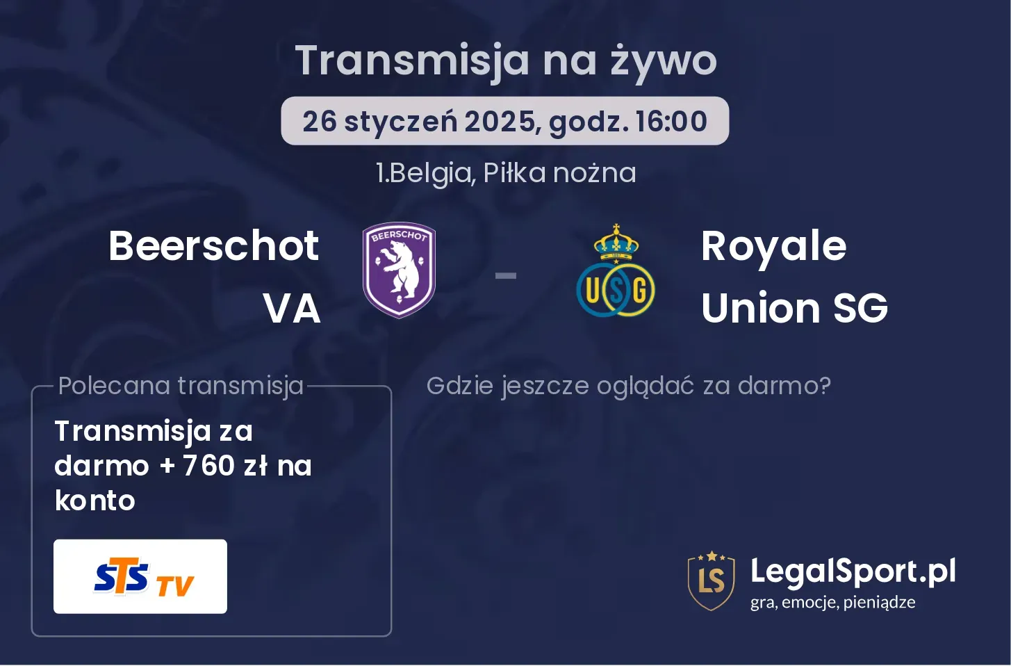 Beerschot VA - Royale Union SG gdzie oglądać?