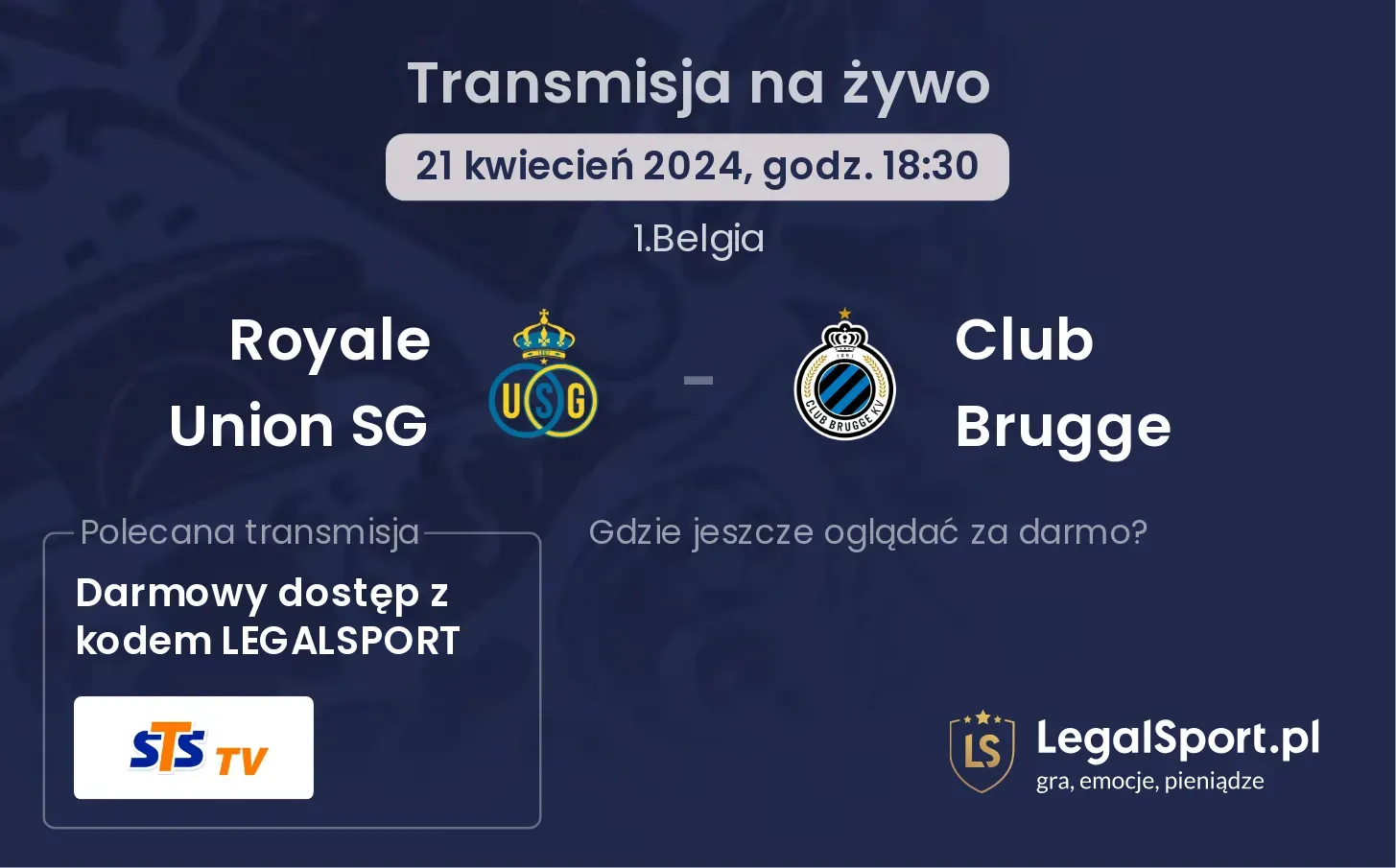 Royale Union SG - Club Brugge transmisja na żywo