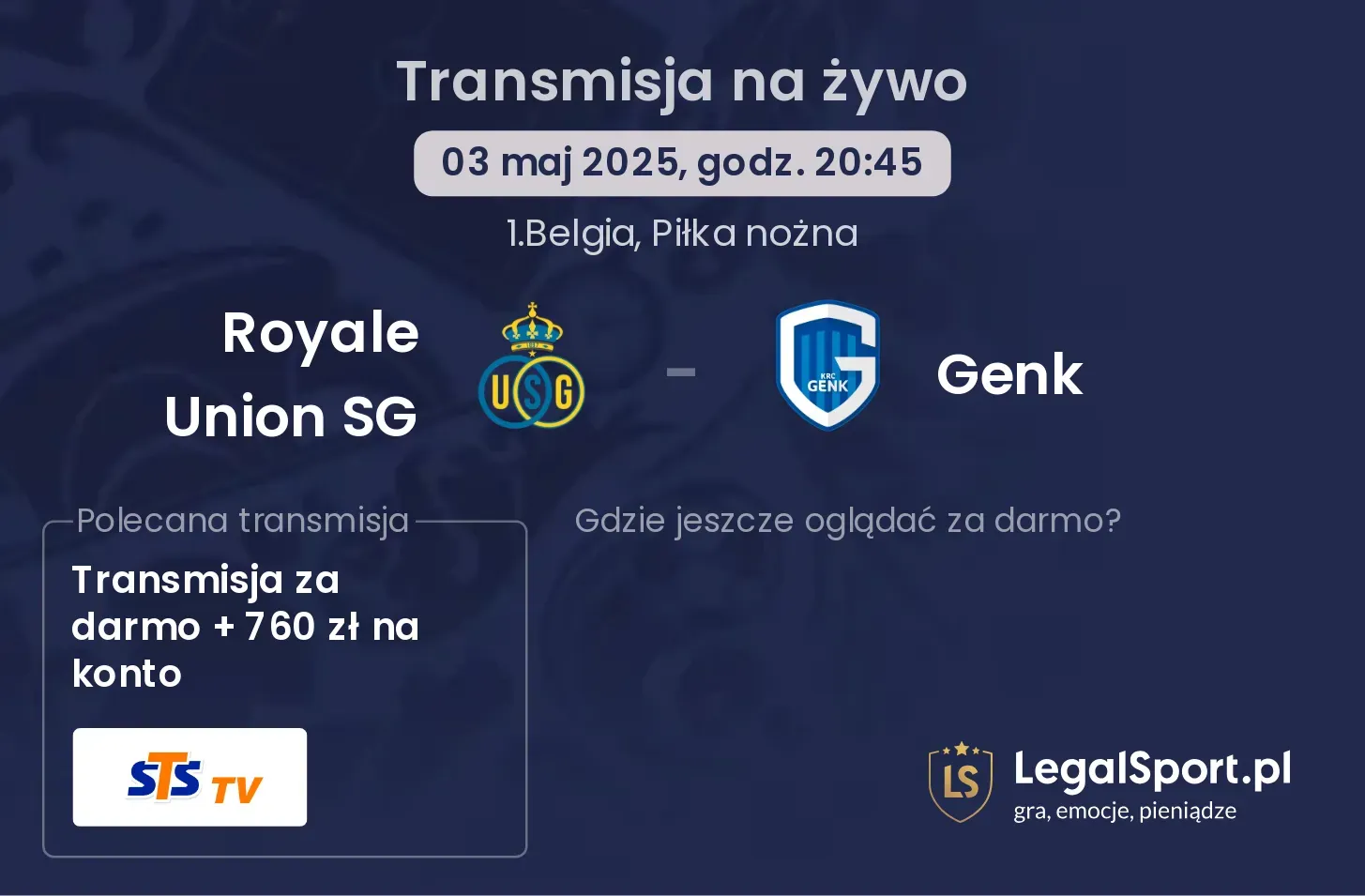 Genk - Royale Union SG gdzie oglądać?
