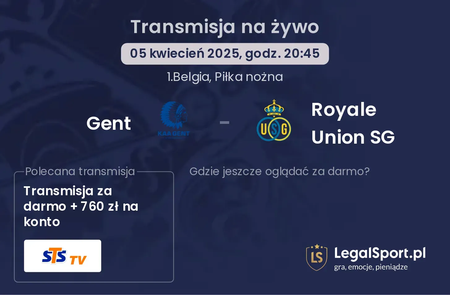 Gent - Royale Union SG gdzie oglądać?