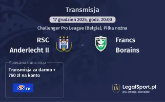 RSC Anderlecht II - Francs Borains gdzie oglądać? (17.12)