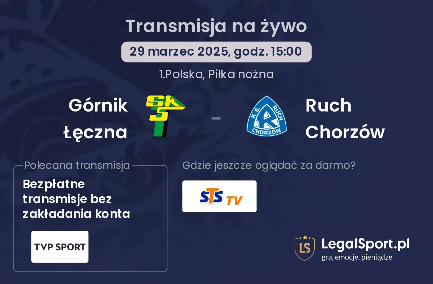 Górnik Łęczna - Ruch Chorzów gdzie oglądać?