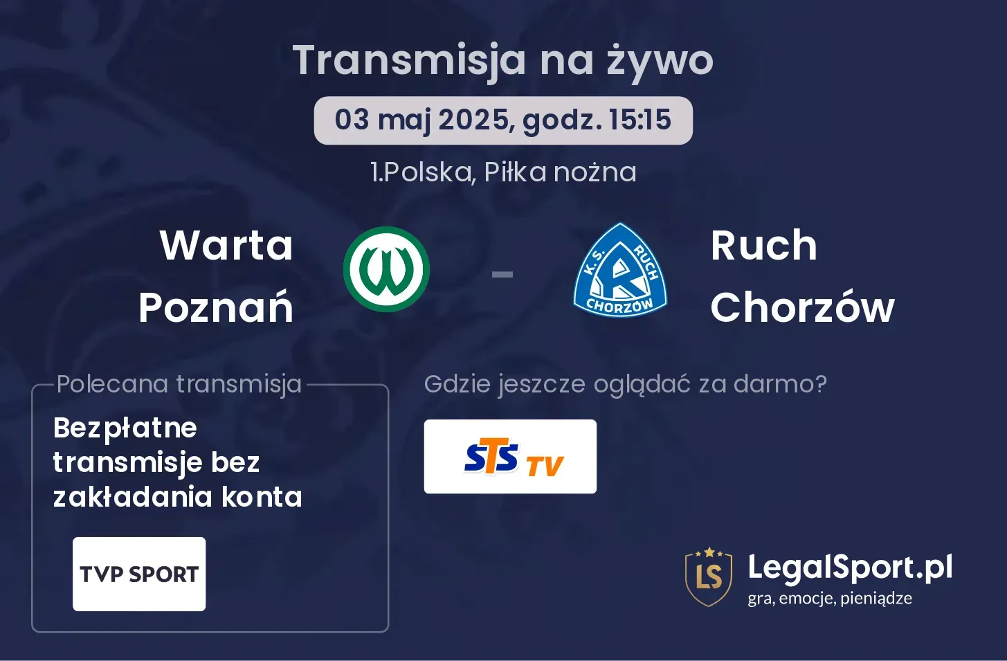 Warta Poznań - Ruch Chorzów gdzie oglądać?