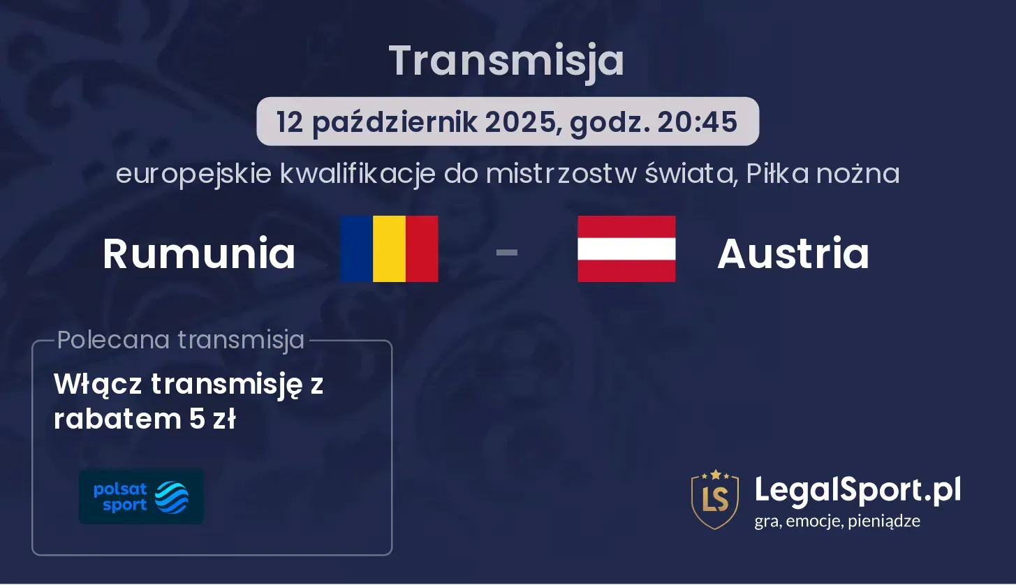 Rumunia - Austria gdzie oglądać?