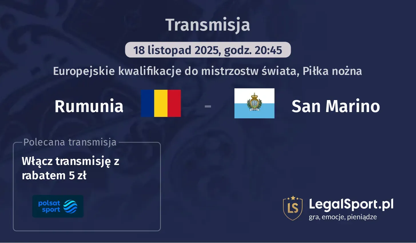 Rumunia - San Marino Transmisje