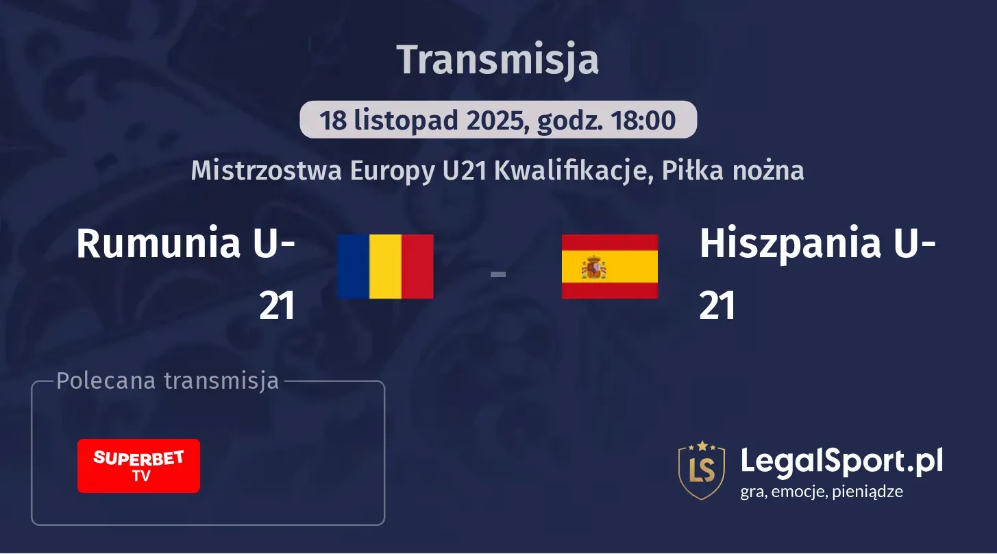 Rumunia U-21 - Hiszpania U-21 Transmisje