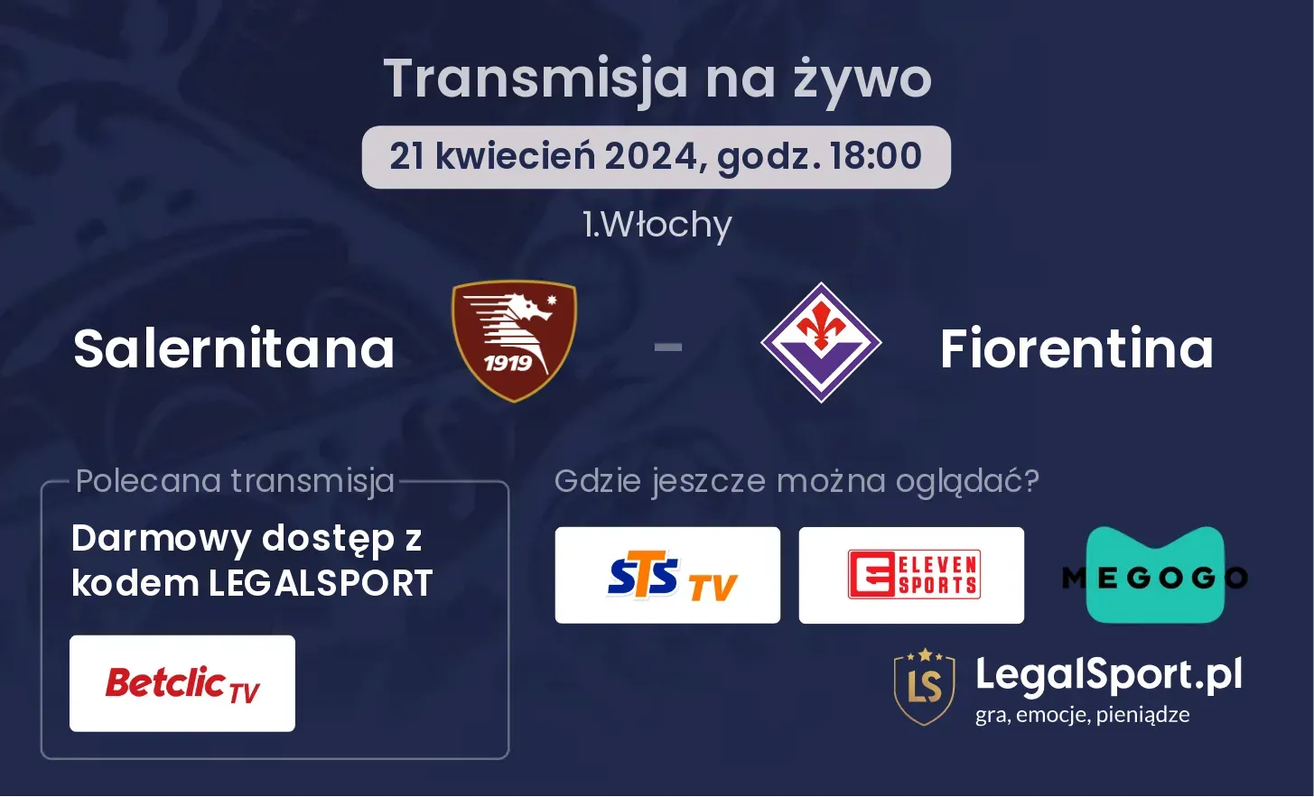 Salernitana - Fiorentina transmisja na żywo