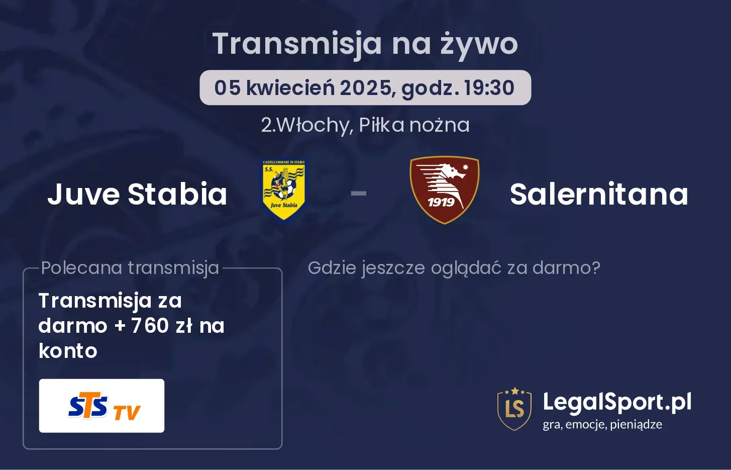 Juve Stabia - Salernitana gdzie oglądać transmisję?