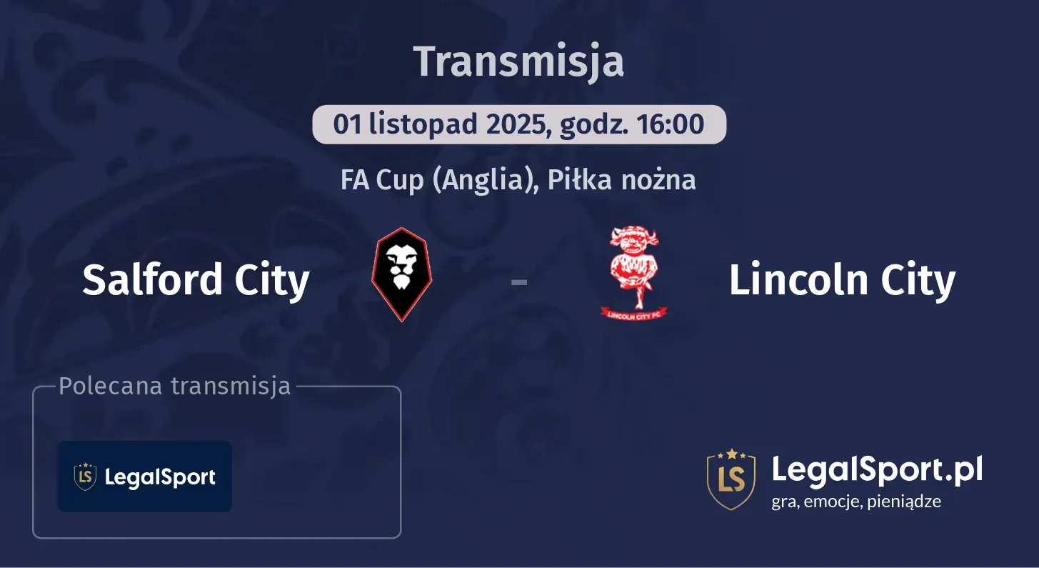 Salford City - Lincoln City Transmisje
