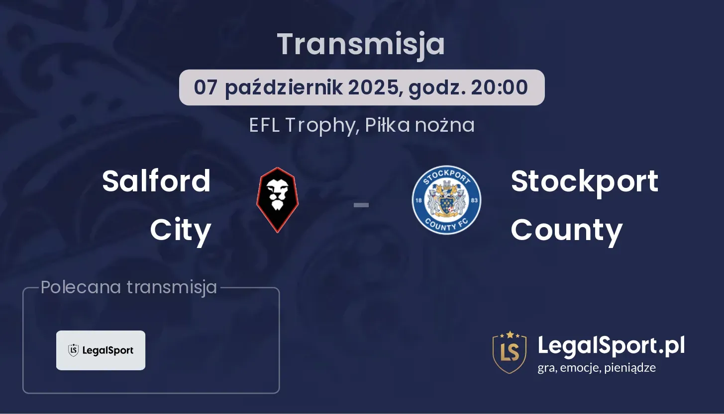 Salford City - Stockport County gdzie oglądać?