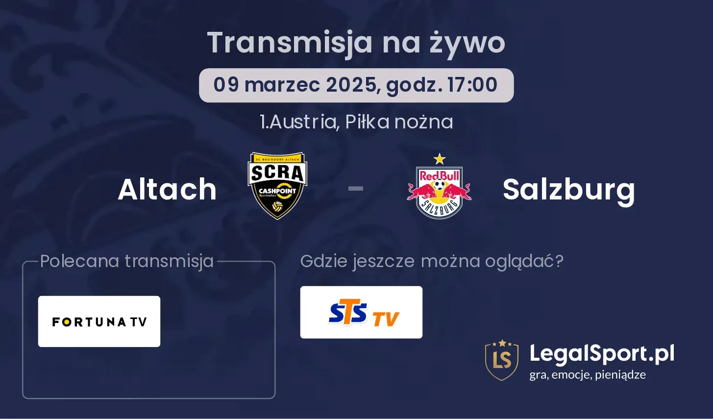 Altach - Salzburg gdzie oglądać transmisję?