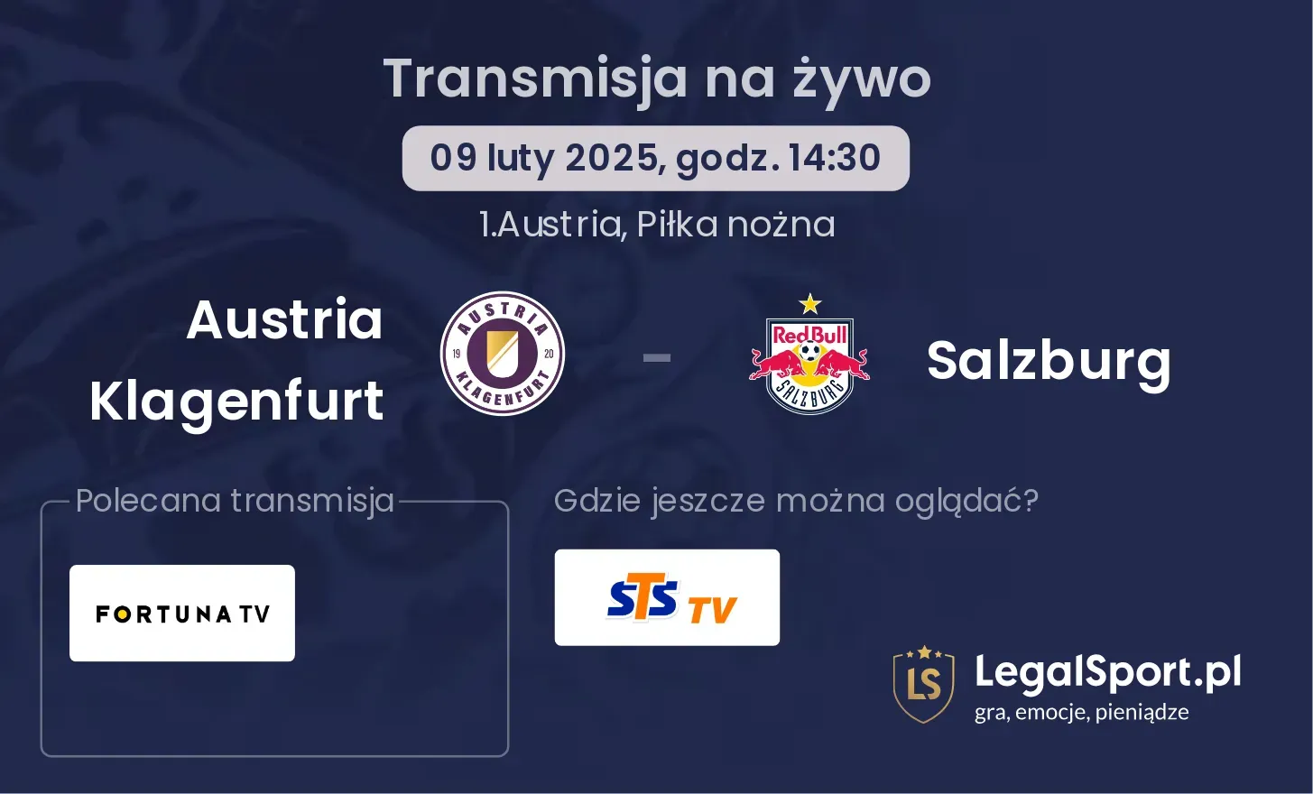 Austria Klagenfurt - Salzburg gdzie oglądać?