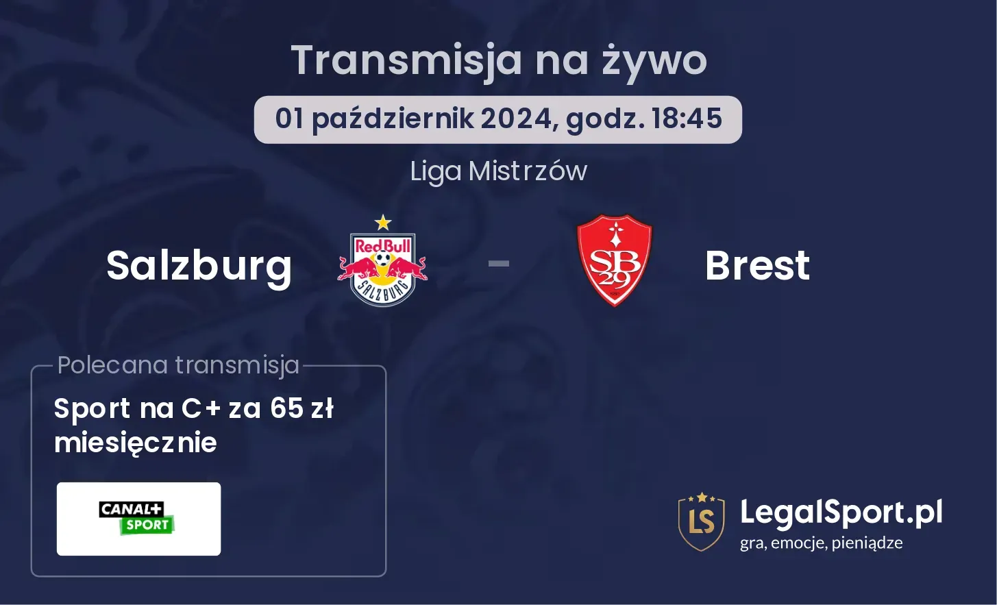 Salzburg - Brest gdzie oglądać? 01.10, godz. 18:45
