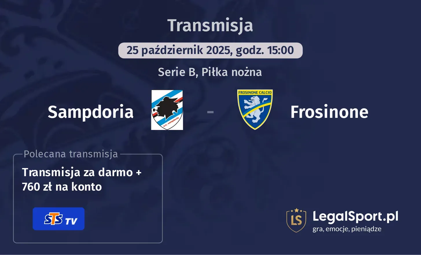 Sampdoria - Frosinone gdzie oglądać?