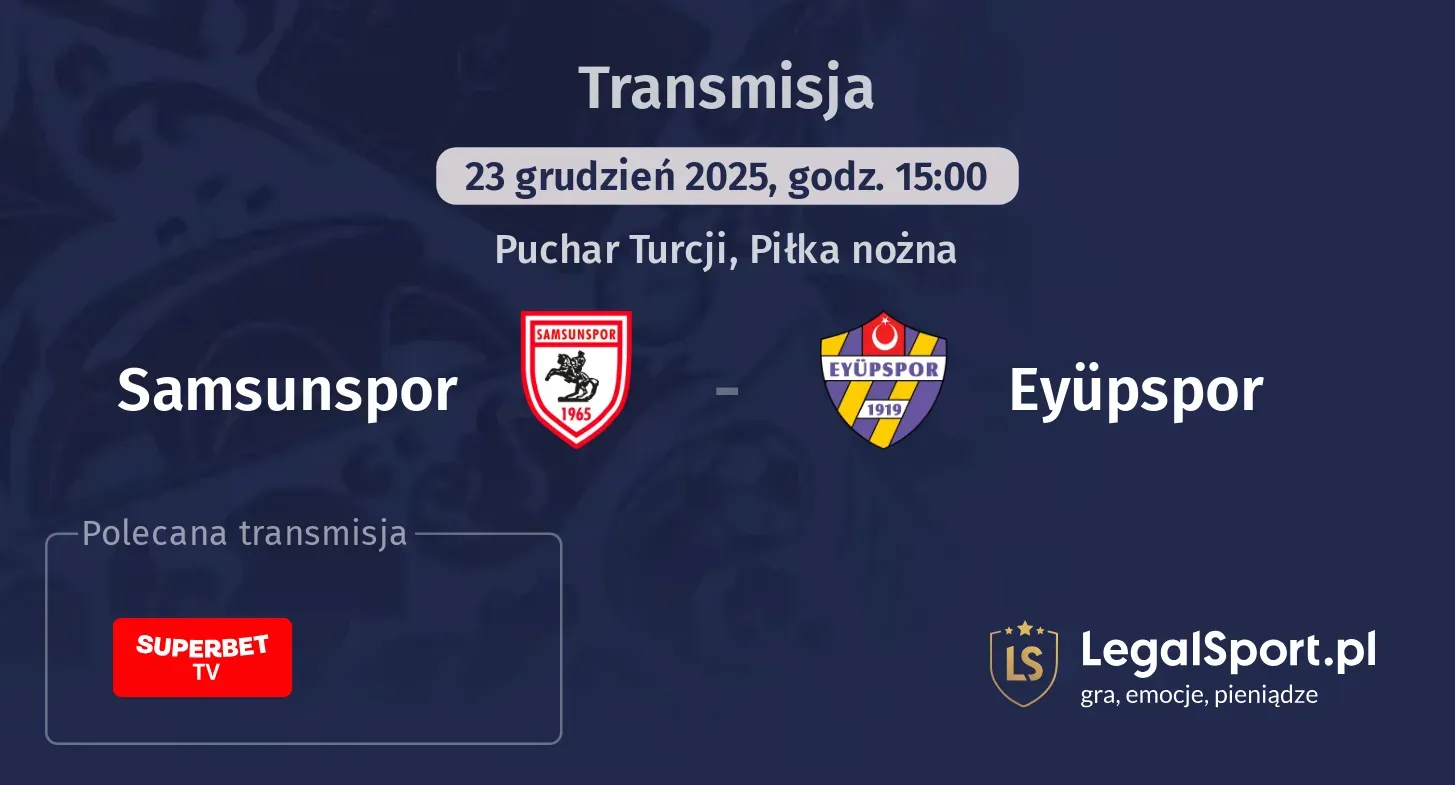 Samsunspor - Eyüpspor Transmisje