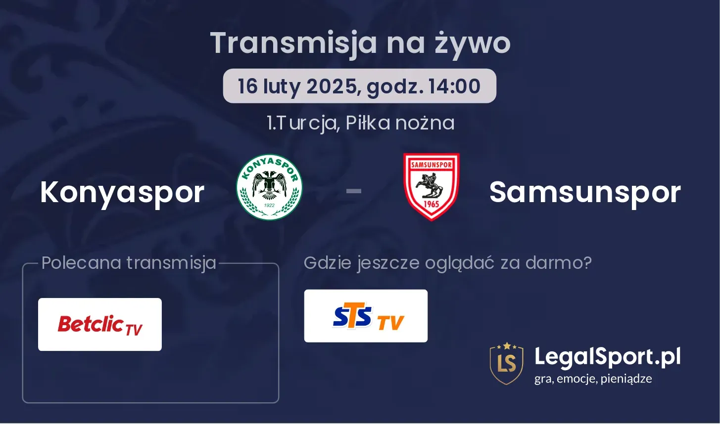 Konyaspor - Samsunspor gdzie oglądać?